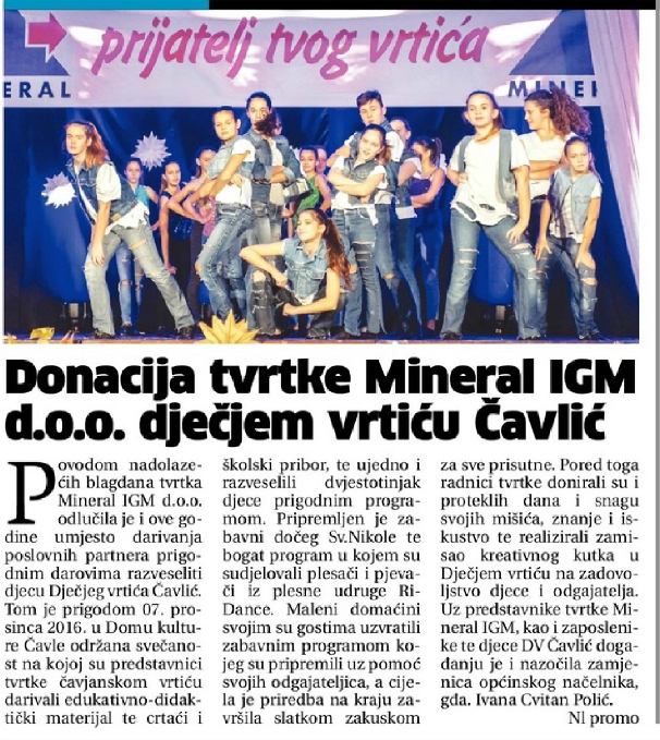 Mineral- Prijatelj tvog vrtića (7. 12. 2016.)